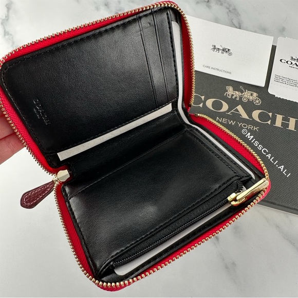 NWT COACH Dempsey Small Zip Around Wallet In Signature Jacquard Stripe & Patch - Picture 5 of 16